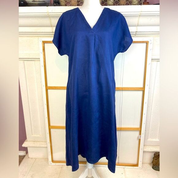 John Lewis & Partners UK V neck linen maxi dress with pockets! - Picture 1 of 12